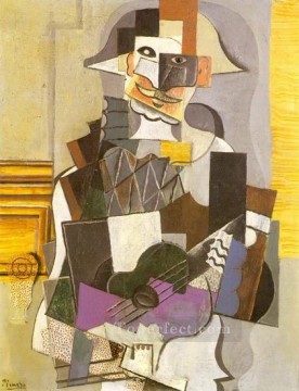 Pablo Picasso Painting - Arlequín tocando la guitarra Arlequín tocando la guitarra 1914 cubismo Pablo Picasso